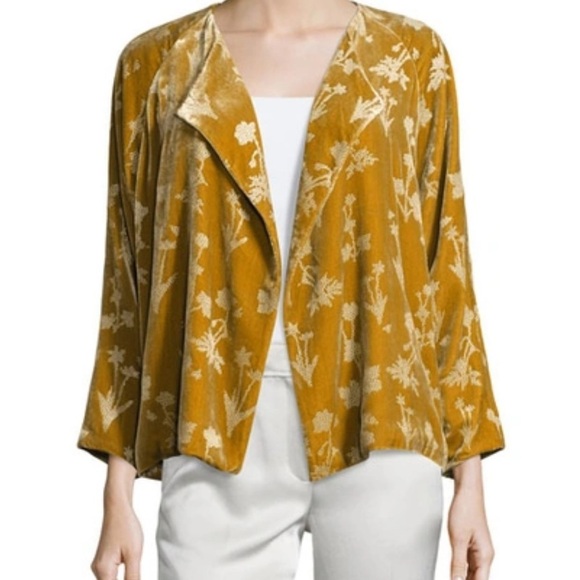 Elizabeth and James Jackets & Blazers - Elizabeth and James “Audrey” Mustard Velvet Velour Women’s Jacket Medium